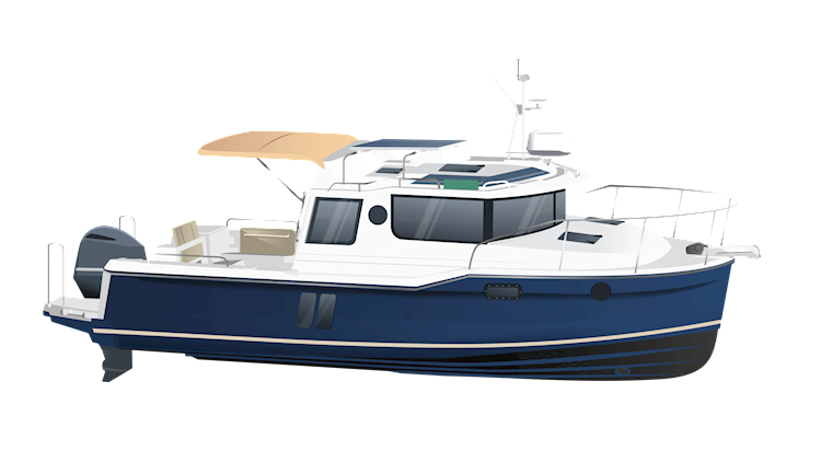 R-25 hull color illustration in Midnight Blue.